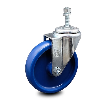 Service Caster 5 Inch Solid Polyurethane Wheel Swivel 10mm Threaded Stem Caster SCC SCC-TS20S514-SPUS-M1015